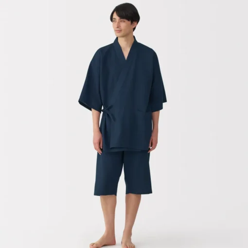 New Men's Lyocell Blend Waffle Weave Jinbei Loungewear Set Pajamas & Loungewear|Loungewear