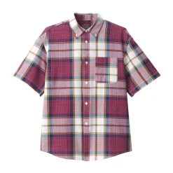 Clearance Men's Madras Check Button Down Short Sleeve Shirt Shirts & Polos