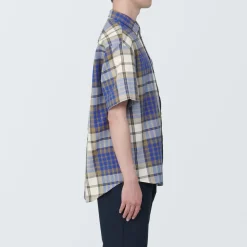 Clearance Men's Madras Check Button Down Short Sleeve Shirt Shirts & Polos