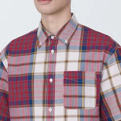 Clearance Men's Madras Check Button Down Short Sleeve Shirt Shirts & Polos