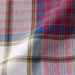 Clearance Men's Madras Check Button Down Short Sleeve Shirt Shirts & Polos