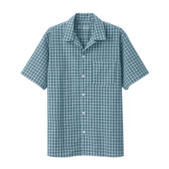 Clearance Men's Madras Check Open Collar Short Sleeve Shirt Shirts & Polos