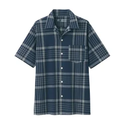 Clearance Men's Madras Check Open Collar Short Sleeve Shirt Shirts & Polos