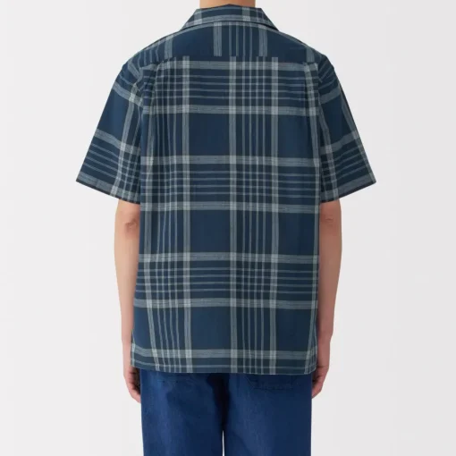 Clearance Men's Madras Check Open Collar Short Sleeve Shirt Shirts & Polos