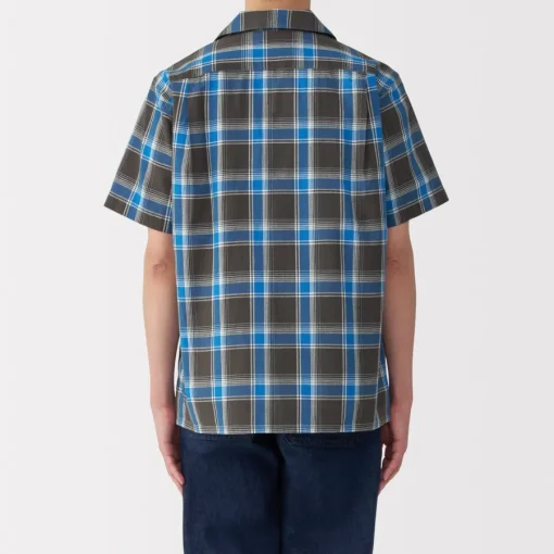 Clearance Men's Madras Check Open Collar Short Sleeve Shirt Shirts & Polos