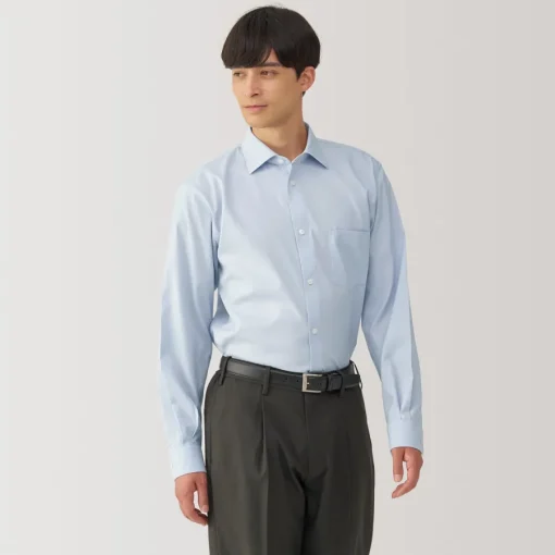 Fashion Men's Non-Iron Semi Wide Collar Shirt Shirts & Polos