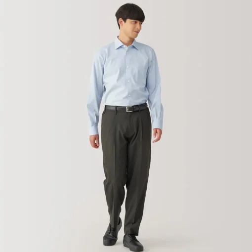 Fashion Men's Non-Iron Semi Wide Collar Shirt Shirts & Polos