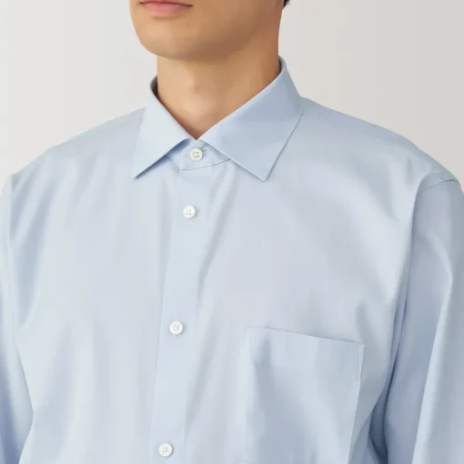 Fashion Men's Non-Iron Semi Wide Collar Shirt Shirts & Polos