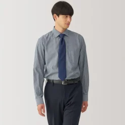 Outlet Men's Non-Iron Semi Wide Collar Striped Shirt Shirts & Polos