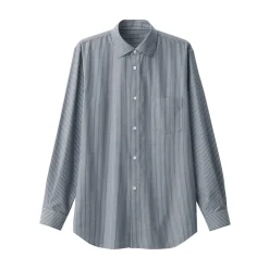 Outlet Men's Non-Iron Semi Wide Collar Striped Shirt Shirts & Polos