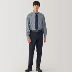Outlet Men's Non-Iron Semi Wide Collar Striped Shirt Shirts & Polos