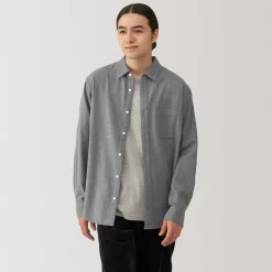 Sale Men's Reclaimed Cotton Blend Flannel Long Sleeve Shirt Shirts & Polos