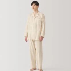 Clearance Men's Side Seamless Double Gauze Pajamas Pajamas & Loungewear|Loungewear