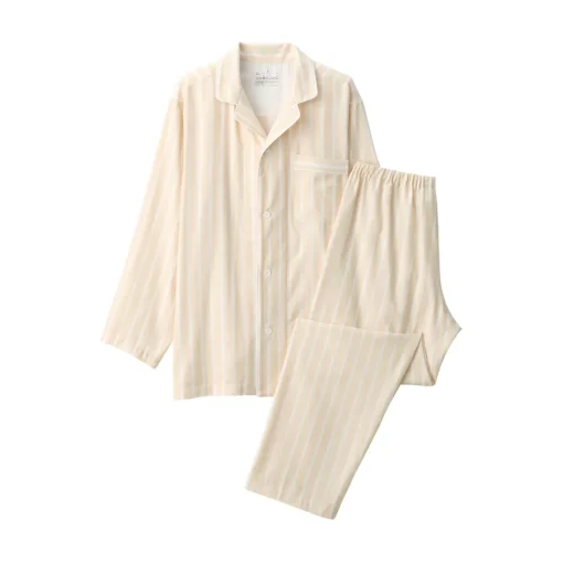 Clearance Men's Side Seamless Double Gauze Pajamas Pajamas & Loungewear|Loungewear