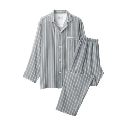 Clearance Men's Side Seamless Double Gauze Pajamas Pajamas & Loungewear|Loungewear