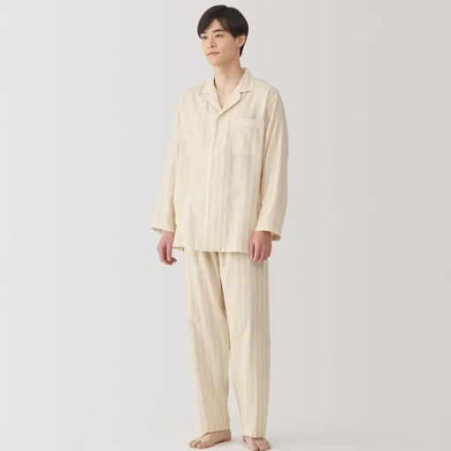 Clearance Men's Side Seamless Double Gauze Pajamas Pajamas & Loungewear|Loungewear