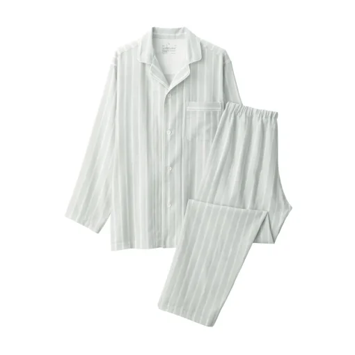 Clearance Men's Side Seamless Double Gauze Pajamas Pajamas & Loungewear|Loungewear