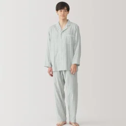 Clearance Men's Side Seamless Double Gauze Pajamas Pajamas & Loungewear|Loungewear