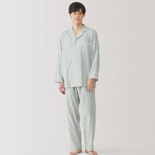 Clearance Men's Side Seamless Double Gauze Pajamas Pajamas & Loungewear|Loungewear