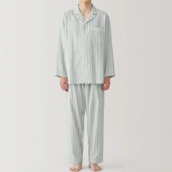 Clearance Men's Side Seamless Double Gauze Pajamas Pajamas & Loungewear|Loungewear