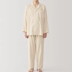 Clearance Men's Side Seamless Double Gauze Pajamas Pajamas & Loungewear|Loungewear