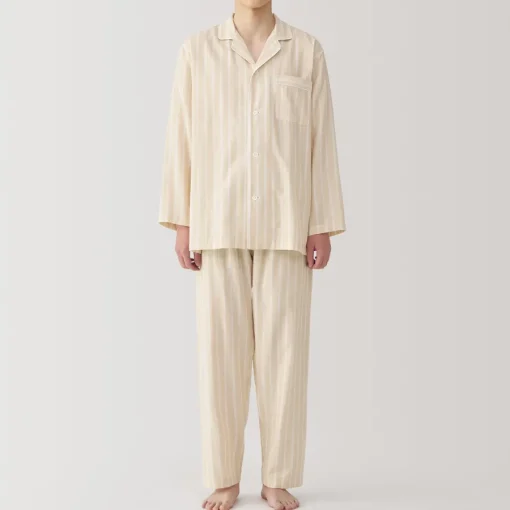 Clearance Men's Side Seamless Double Gauze Pajamas Pajamas & Loungewear|Loungewear