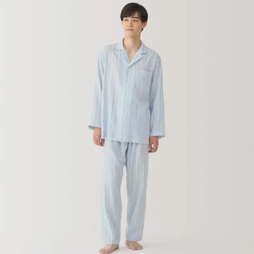 Clearance Men's Side Seamless Double Gauze Pajamas Pajamas & Loungewear|Loungewear