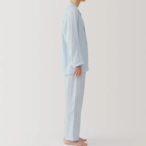 Clearance Men's Side Seamless Double Gauze Pajamas Pajamas & Loungewear|Loungewear