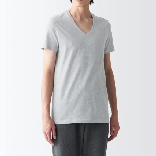 Discount Men's Side Seamless Jersey V-Neck Short Sleeve T-Shirt Underwear & Undershirts