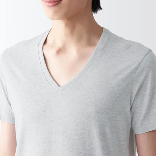 Discount Men's Side Seamless Jersey V-Neck Short Sleeve T-Shirt Underwear & Undershirts