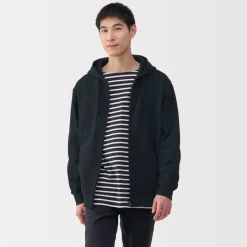 Best Men's Slub Jersey Sweat Zip Up Hoodie Hoodies & Sweatshirts