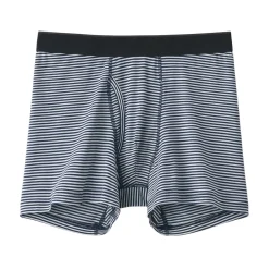 Discount Men's Smooth Front Open Striped Boxer Brief Underwear & Undershirts