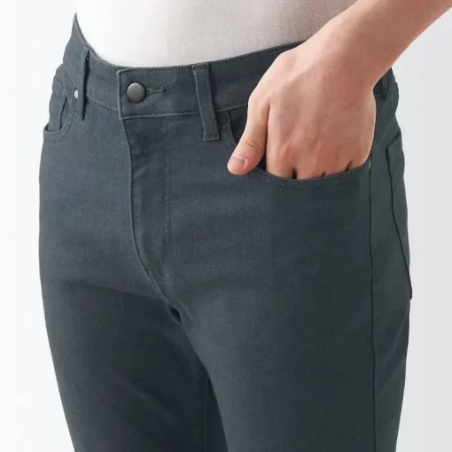 Clearance Men's Super Stretch Denim Skinny Pants (L 32inch / 82cm) Denim