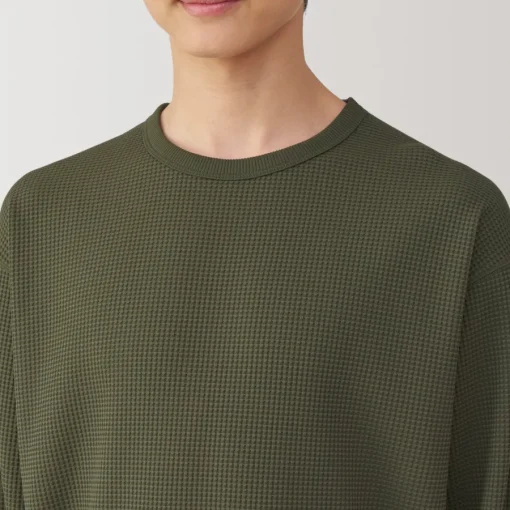 Outlet Men's UV Protection Quick Dry Waffle Long Sleeve T-Shirt T-Shirts