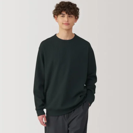 Outlet Men's UV Protection Quick Dry Waffle Long Sleeve T-Shirt T-Shirts