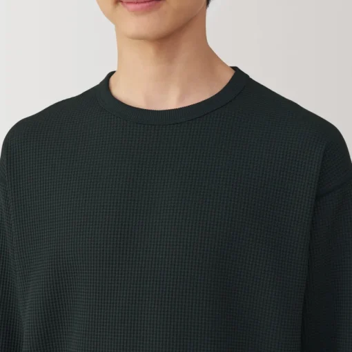 Outlet Men's UV Protection Quick Dry Waffle Long Sleeve T-Shirt T-Shirts