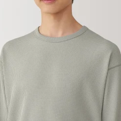 Outlet Men's UV Protection Quick Dry Waffle Long Sleeve T-Shirt T-Shirts