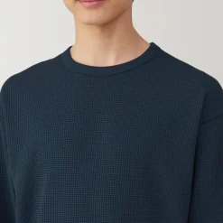 Outlet Men's UV Protection Quick Dry Waffle Long Sleeve T-Shirt T-Shirts