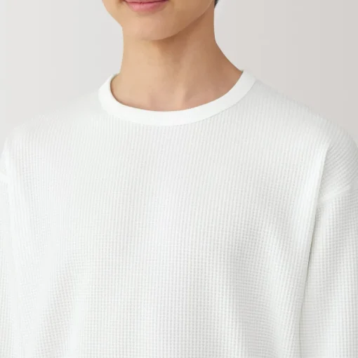 Outlet Men's UV Protection Quick Dry Waffle Long Sleeve T-Shirt T-Shirts