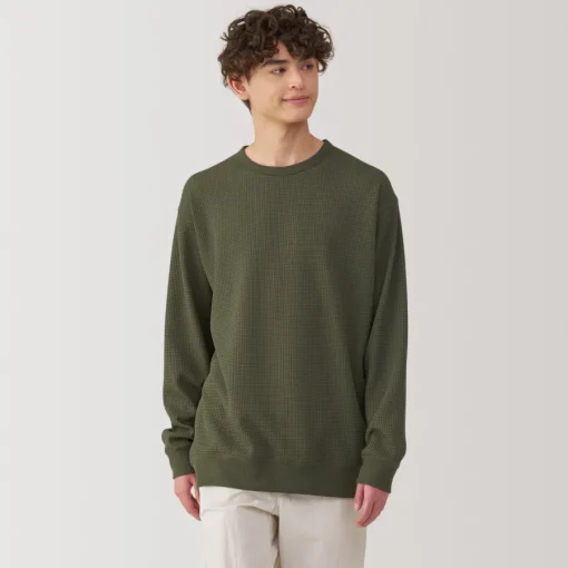 Outlet Men's UV Protection Quick Dry Waffle Long Sleeve T-Shirt T-Shirts