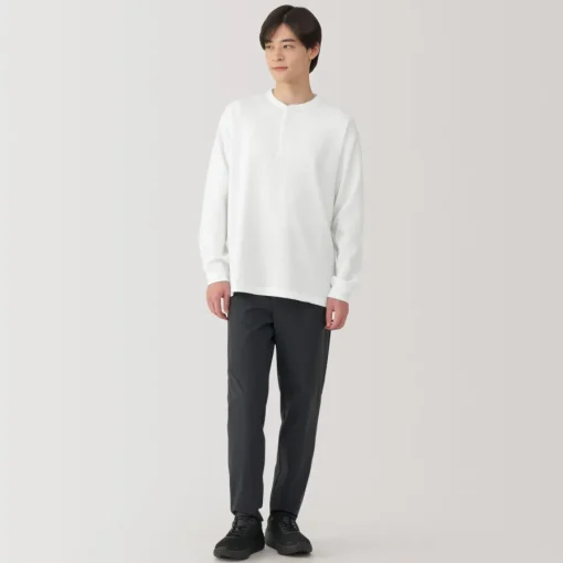 Fashion Men's UV Protection Waffle Henley Long-Sleeve T-Shirt T-Shirts