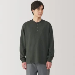 Fashion Men's UV Protection Waffle Henley Long-Sleeve T-Shirt T-Shirts
