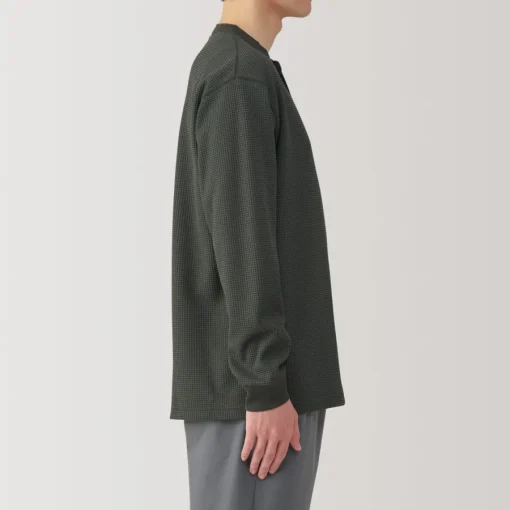 Fashion Men's UV Protection Waffle Henley Long-Sleeve T-Shirt T-Shirts