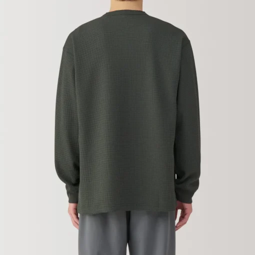 Fashion Men's UV Protection Waffle Henley Long-Sleeve T-Shirt T-Shirts