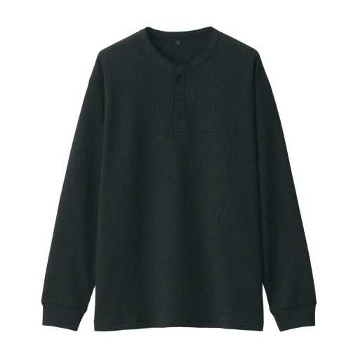 Fashion Men's UV Protection Waffle Henley Long-Sleeve T-Shirt T-Shirts