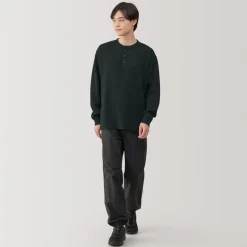 Fashion Men's UV Protection Waffle Henley Long-Sleeve T-Shirt T-Shirts