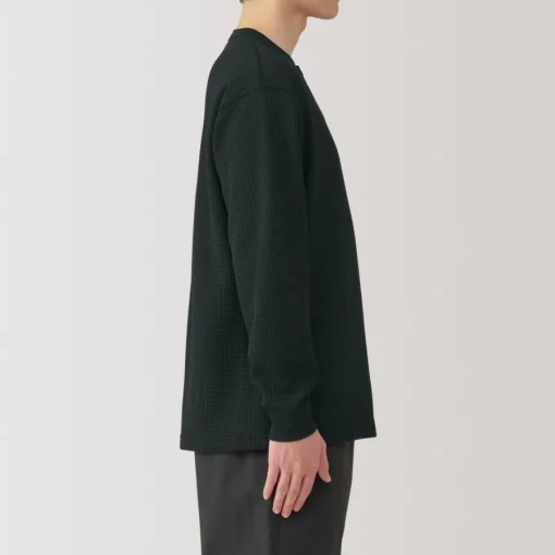 Fashion Men's UV Protection Waffle Henley Long-Sleeve T-Shirt T-Shirts