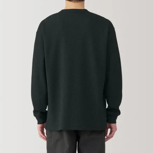 Fashion Men's UV Protection Waffle Henley Long-Sleeve T-Shirt T-Shirts