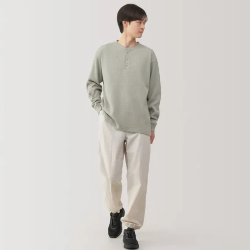 Fashion Men's UV Protection Waffle Henley Long-Sleeve T-Shirt T-Shirts