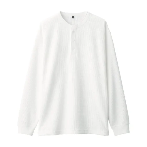 Fashion Men's UV Protection Waffle Henley Long-Sleeve T-Shirt T-Shirts